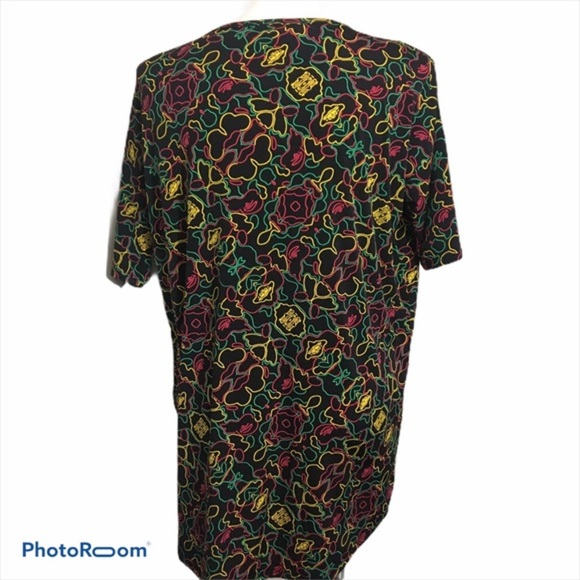 LuLaRoe neon print tunic top, size medium - Picture 4 of 6